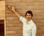 1982 - David Saucedo putting the final touches on the new building.